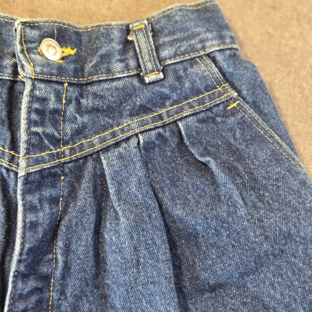 Vintage Props High Waisted Pleated Mom Jeans Medium Wash Western Womens 8 25 USA